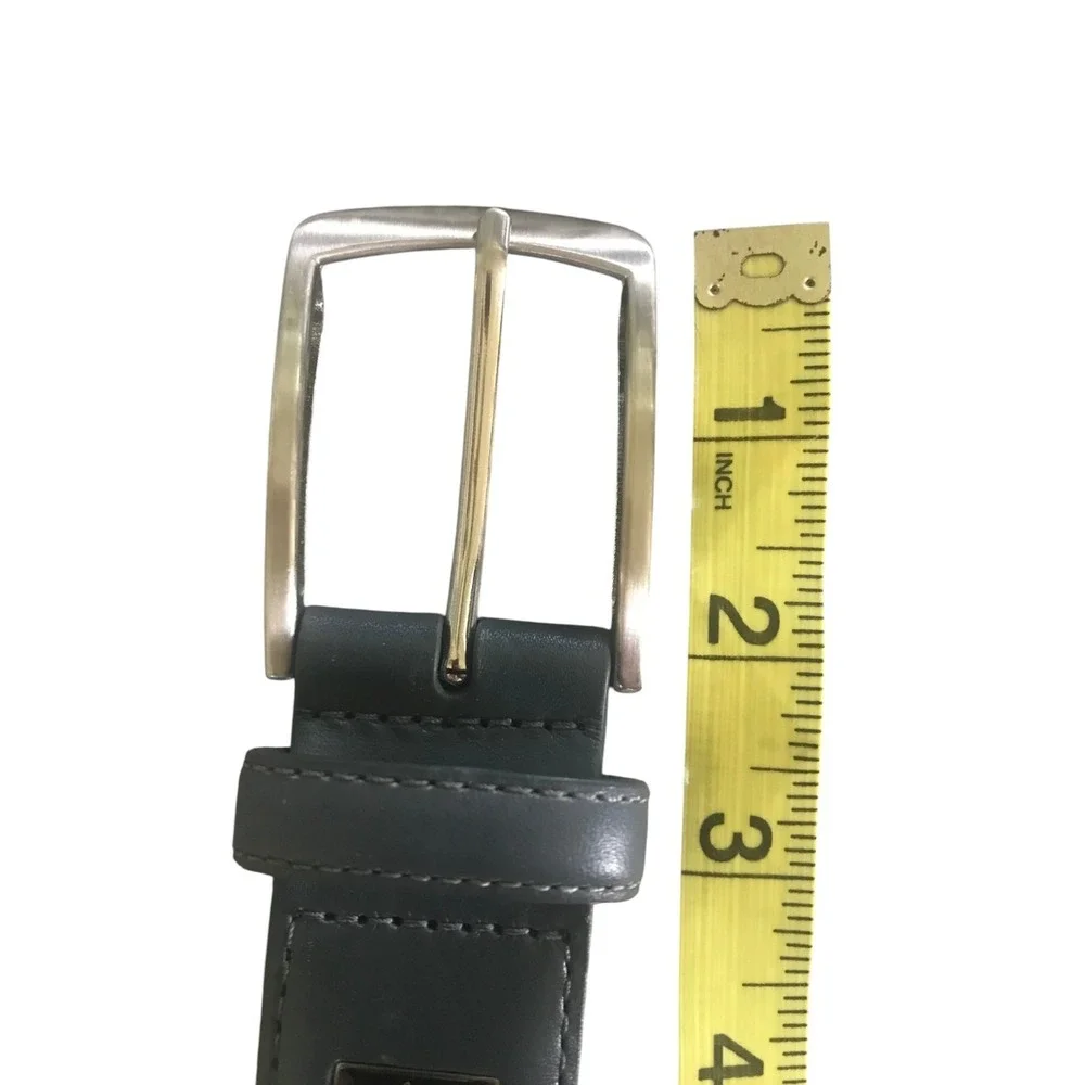 Greg‎ Norman Mens Stretch Golf Belt Size 38 Gray Leather Woven Multicolor Preppy